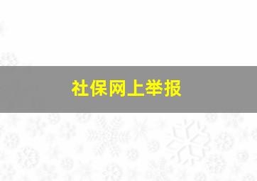 社保网上举报