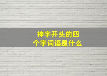 神字开头的四个字词语是什么