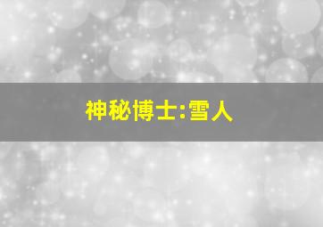 神秘博士:雪人