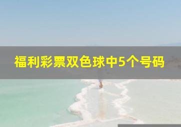 福利彩票双色球中5个号码