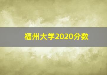 福州大学2020分数