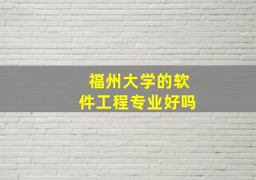 福州大学的软件工程专业好吗