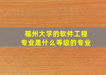 福州大学的软件工程专业是什么等级的专业