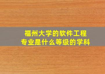 福州大学的软件工程专业是什么等级的学科