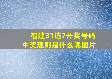 福建31选7开奖号码中奖规则是什么呢图片