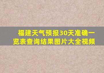 福建天气预报30天准确一览表查询结果图片大全视频