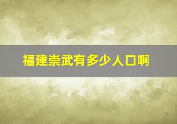 福建崇武有多少人口啊