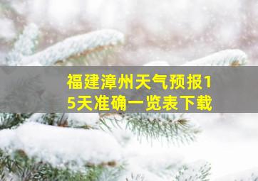 福建漳州天气预报15天准确一览表下载