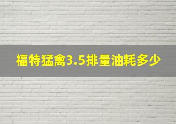 福特猛禽3.5排量油耗多少