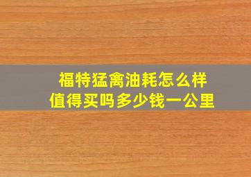 福特猛禽油耗怎么样值得买吗多少钱一公里