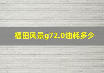 福田风景g72.0油耗多少