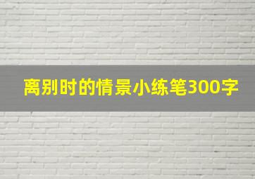 离别时的情景小练笔300字