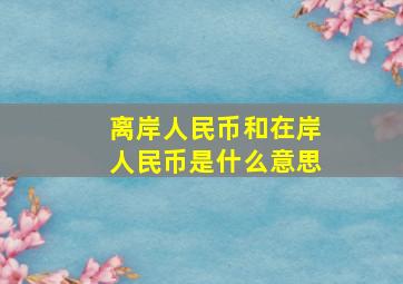 离岸人民币和在岸人民币是什么意思