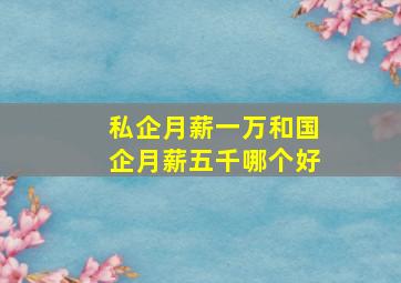 私企月薪一万和国企月薪五千哪个好