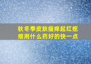 秋冬季皮肤瘙痒起红疙瘩用什么药好的快一点