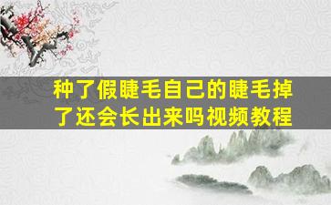 种了假睫毛自己的睫毛掉了还会长出来吗视频教程