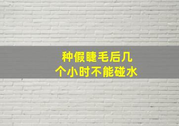 种假睫毛后几个小时不能碰水