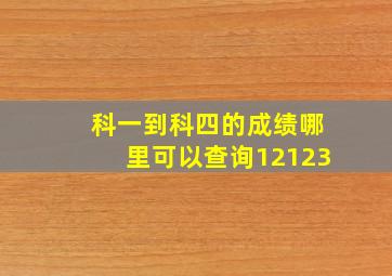 科一到科四的成绩哪里可以查询12123