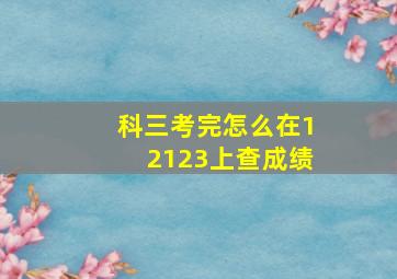 科三考完怎么在12123上查成绩