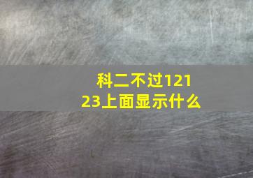 科二不过12123上面显示什么