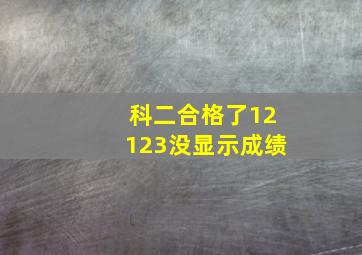 科二合格了12123没显示成绩