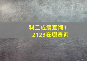 科二成绩查询12123在哪查询