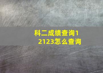 科二成绩查询12123怎么查询