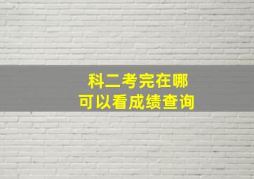 科二考完在哪可以看成绩查询