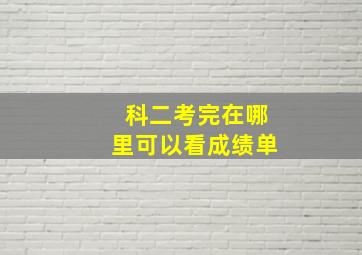 科二考完在哪里可以看成绩单