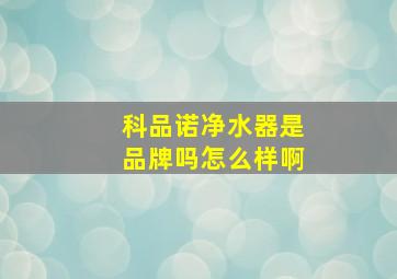 科品诺净水器是品牌吗怎么样啊