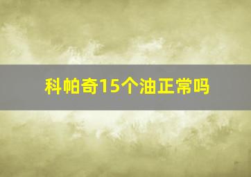 科帕奇15个油正常吗