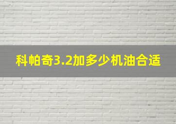 科帕奇3.2加多少机油合适