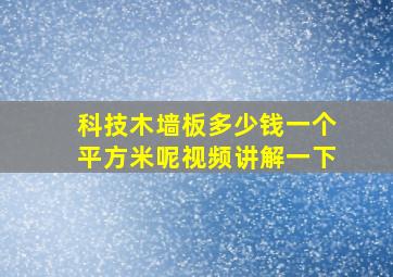 科技木墙板多少钱一个平方米呢视频讲解一下