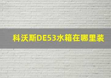 科沃斯DE53水箱在哪里装