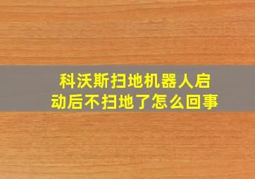 科沃斯扫地机器人启动后不扫地了怎么回事