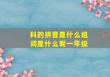 科的拼音是什么组词是什么呢一年级