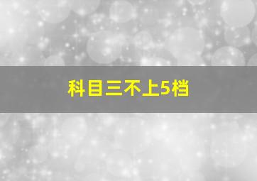 科目三不上5档