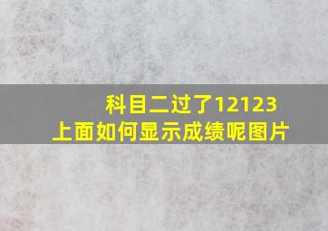 科目二过了12123上面如何显示成绩呢图片