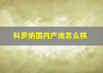 科罗纳国内产地怎么样