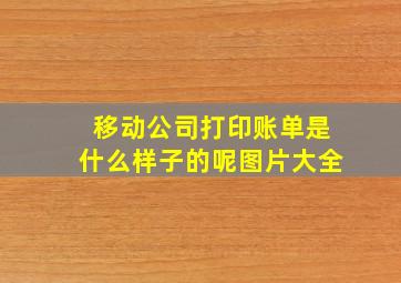 移动公司打印账单是什么样子的呢图片大全