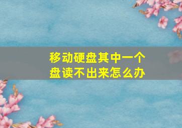 移动硬盘其中一个盘读不出来怎么办