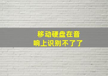 移动硬盘在音响上识别不了了