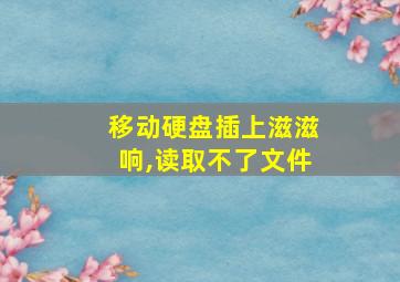 移动硬盘插上滋滋响,读取不了文件