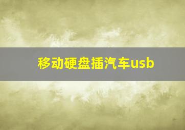 移动硬盘插汽车usb