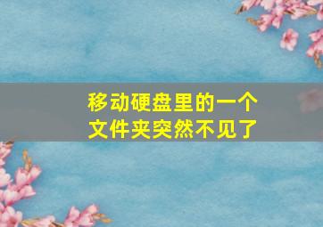 移动硬盘里的一个文件夹突然不见了