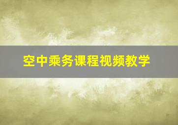 空中乘务课程视频教学