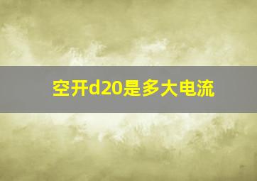 空开d20是多大电流