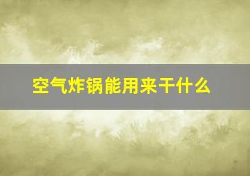 空气炸锅能用来干什么