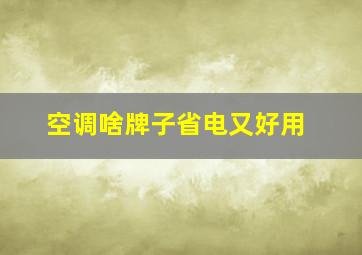 空调啥牌子省电又好用