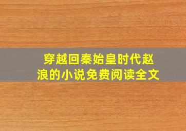 穿越回秦始皇时代赵浪的小说免费阅读全文